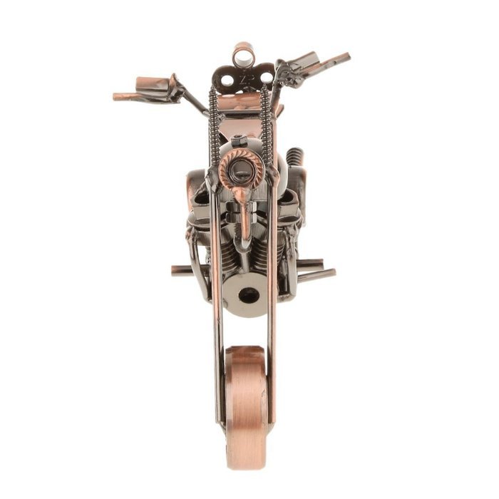 Handmade Wrought Iron Motorcycle Model Bronze Black#3 - Black N6
