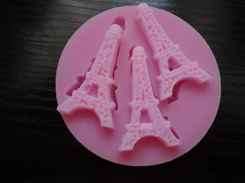 Kitty-Party DIY 3d Silicone Mould 3 Mini Eiffel Tower Shaped Cake Decorating Mold