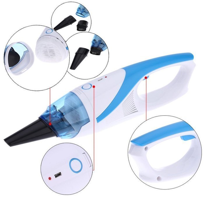 NUTK Rechargeable Electric Handheld Mini Car Vacuum Cleaner Dust Collector Household Bagless, Wet/Dry, Cordless... N6
