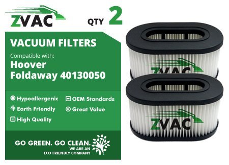 2 Hoover Part Number 40130050 Cartridge Filter Type 50 Fits Foldaway Model U5172-900 By ZVac