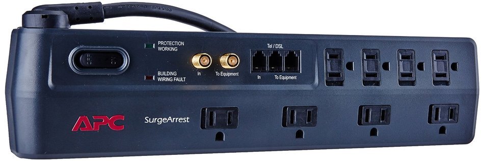APC P8VT3 SurgeArrest 8-Outlet with Telephone and Coaxial Protection N4