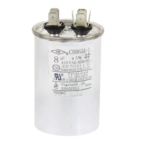 Water & Wood CBB65A-1 8uF AC 450V Motor Capacitor for Air Conditioner Engine with Car Cleaning Clothing N2