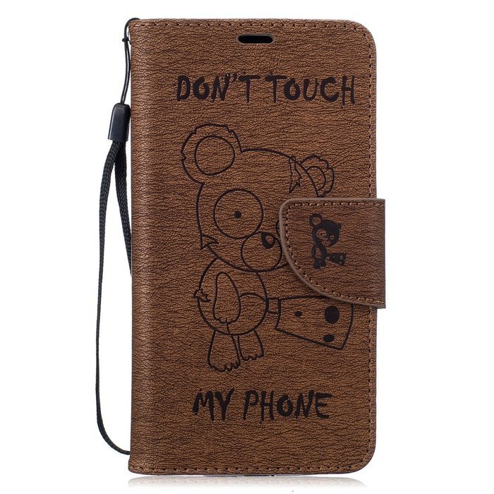LG K10 Case, LG K10 Wallet Case,PHEZEN Cute Bear Don't Touch My Phone Design PU Leather Wallet Case Stand Flip... N42
