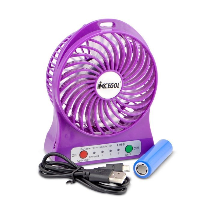 iKKEGOL Mini Portable Personal Table Fan for Office Outdoor Travel, 4-inch, Rechargeable (White) N26