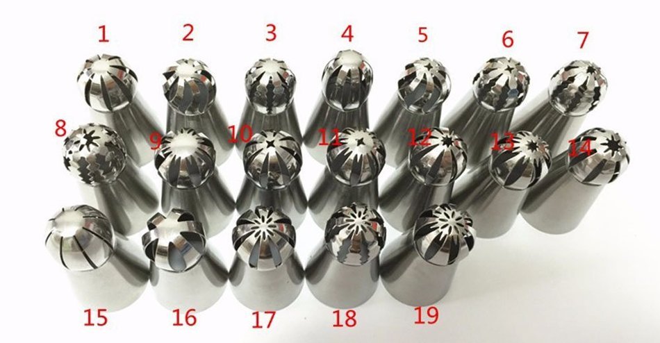 9Snail 19 pcs. Russian Stainless Steel Icing Piping Nozzles Sphere Ball Shape Pastry Tips Cake Decorating Decoration... N2