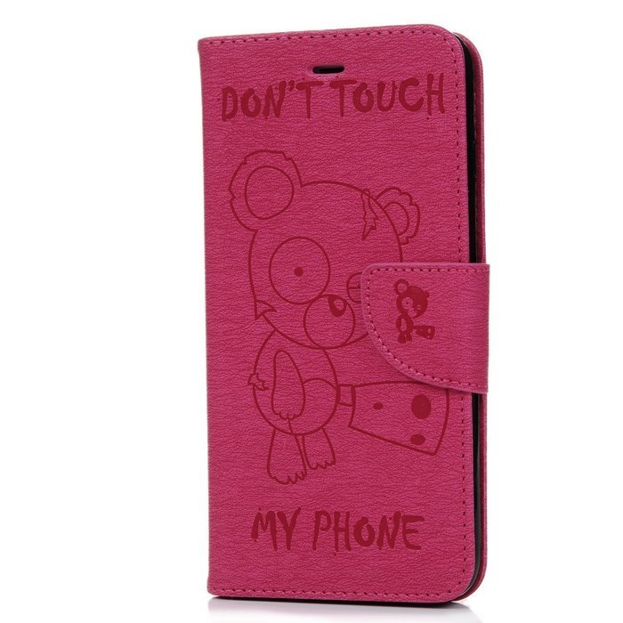 iPhone 7 Plus Case (5.5 inch) - Wallet Flip Stand Case Embossed Cute Bear PU Leather Case Shockproof TPU Inner... N31