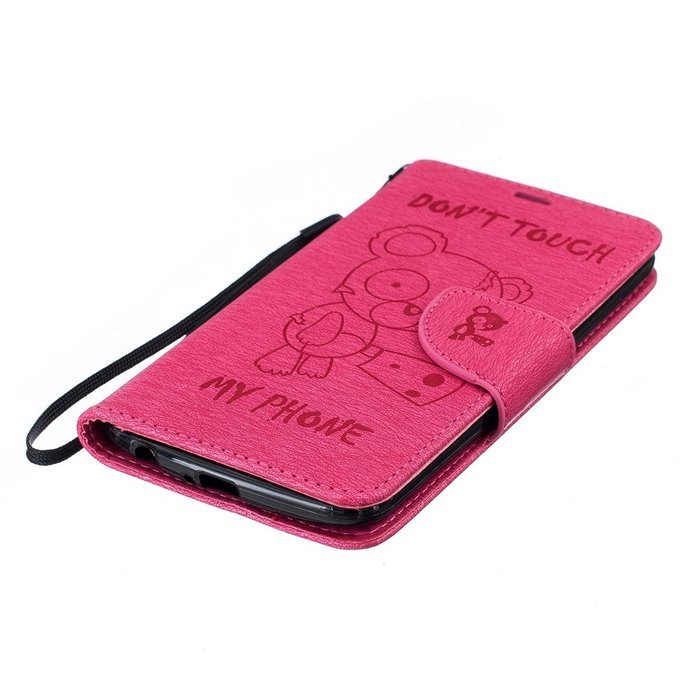 LG K10 Case, LG K10 Wallet Case,PHEZEN Cute Bear Don't Touch My Phone Design PU Leather Wallet Case Stand Flip... N73