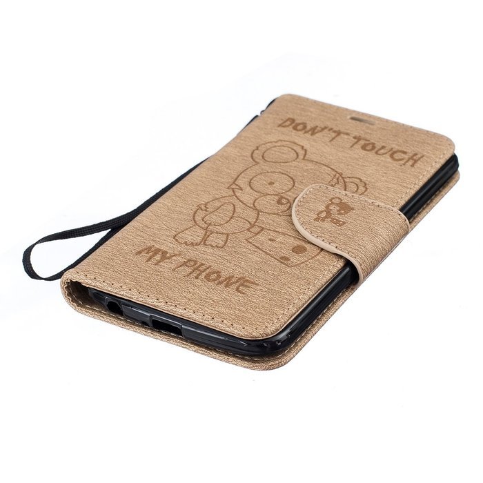 LG K10 Case, LG K10 Wallet Case,PHEZEN Cute Bear Don't Touch My Phone Design PU Leather Wallet Case Stand Flip... N80