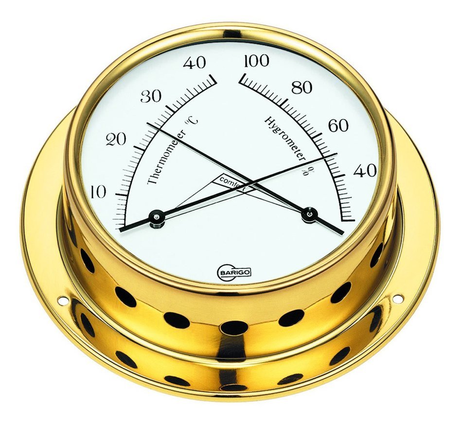 Barigo 983MS Tempo Series Ships Comfor tmeter, Brass - 3.3 in.
