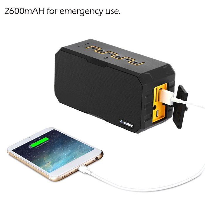 Waterproof Sport Speaker, Arealer Climber Bluetooth Portable Wireless Speaker, Strong Bass Built in 2600mAh Emergency... N5
