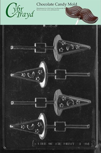 Cybrtrayd H114 Halloween Chocolate Candy Mold, Witch's Hat Lolly