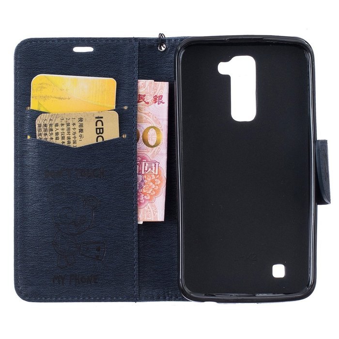 LG K10 Case, LG K10 Wallet Case,PHEZEN Cute Bear Don't Touch My Phone Design PU Leather Wallet Case Stand Flip... N103