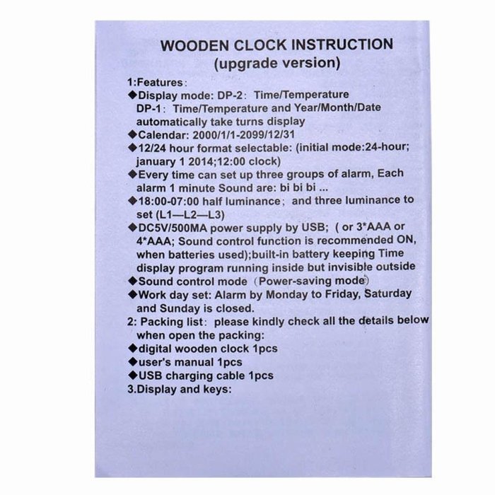 DZT1968&reg; Wooden LED Electronic Desktop Digital Alarm Clock With Temperature N6