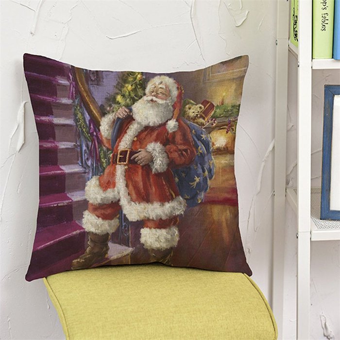 Pillow Cover,Haoricu Retro Vintage Santa Claus Printing Christmas Sofa Bed Home Decor Pillow Case Cushion Cover... N11