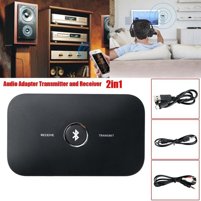 Your Sueprmart New Bluetooth Stereo Music Audio Adapter Transmitter And Receiver 2in1