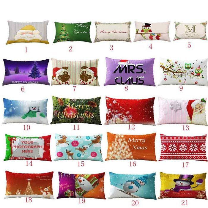 Pillow Cover,Haoricu Christmas Snowflake Rectangle Cotton Line Pillow Cases Cushion Covers (F2) N24