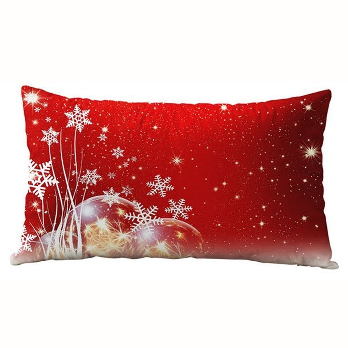 Pillow Cover,Haoricu Christmas Snowflake Rectangle Cotton Line Pillow Cases Cushion Covers (F2) N25
