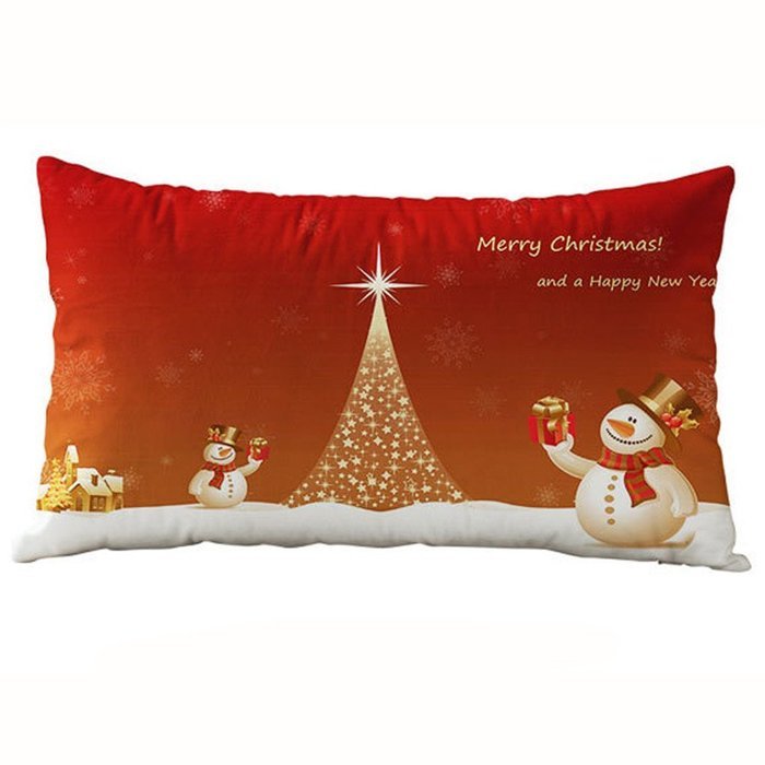 Pillow Cover,Haoricu Christmas Snowflake Rectangle Cotton Line Pillow Cases Cushion Covers (F2) N29