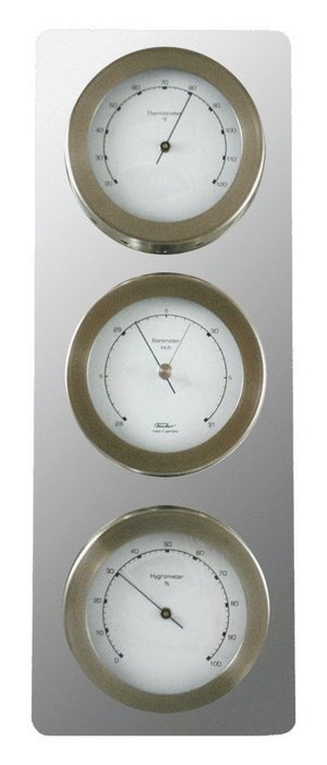 Fischer Instruments 1514-01 Stainless Steel Thermometer / Hygrometer / Barometer Contemporary Weather Station