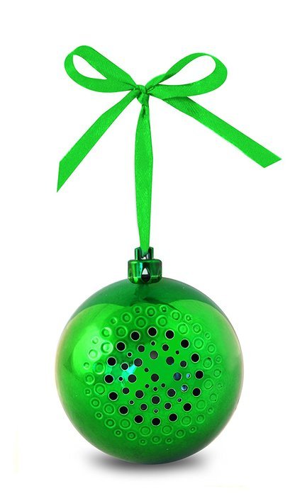 Life Made Tree Tunes Christmas Ornament Bluetooth Speaker for Smartphones - Retail Packaging - Green N10