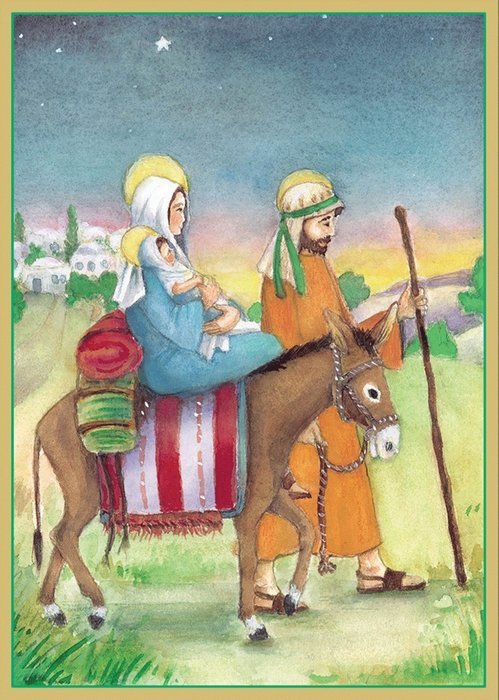 Entertaining with Caspari Flight into Egypt Christmas Cards (Box of 16)