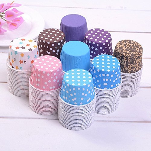 Wholesale Polka Dot/ Solid Design Round Food Grade Paper Cupcake Decoration Cake Mold N2
