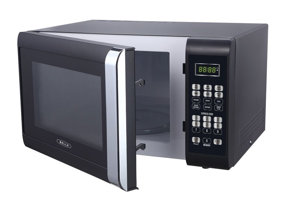 Bella 700-Watt Compact Microwave Oven, 0.7 Cubic Feet, White with Chrome N3