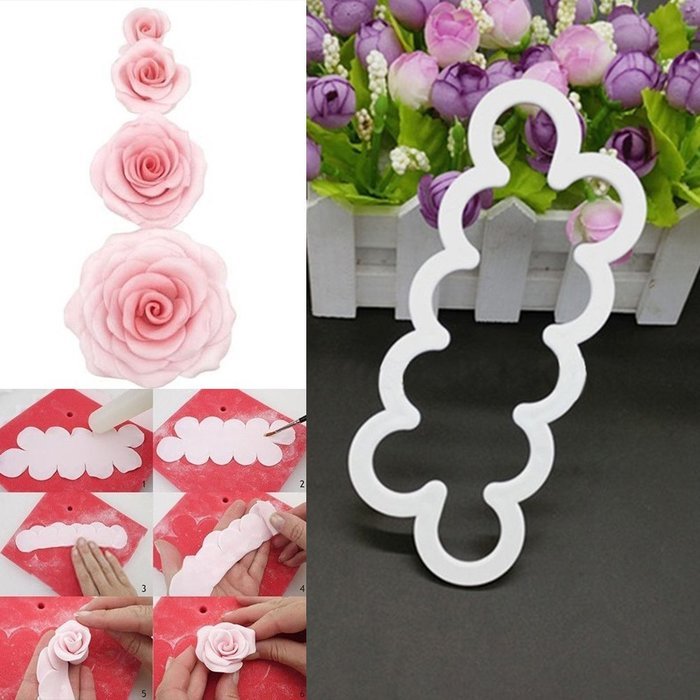 9Snail Cake Decorating Gumpaste Sugarcraft Easiest Rose Ever cutter rose flower maker Fondant Cookie Cutter Rose... N2
