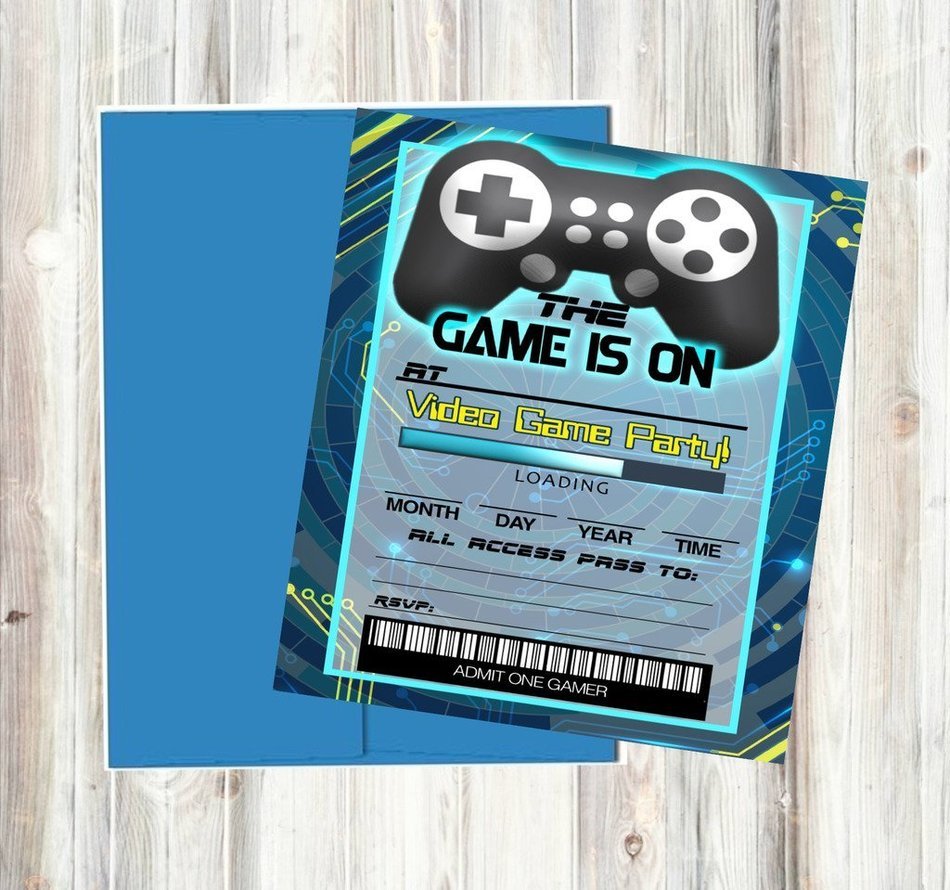 Video Game Themed Party Supplies for Your Gamer (Invitations)