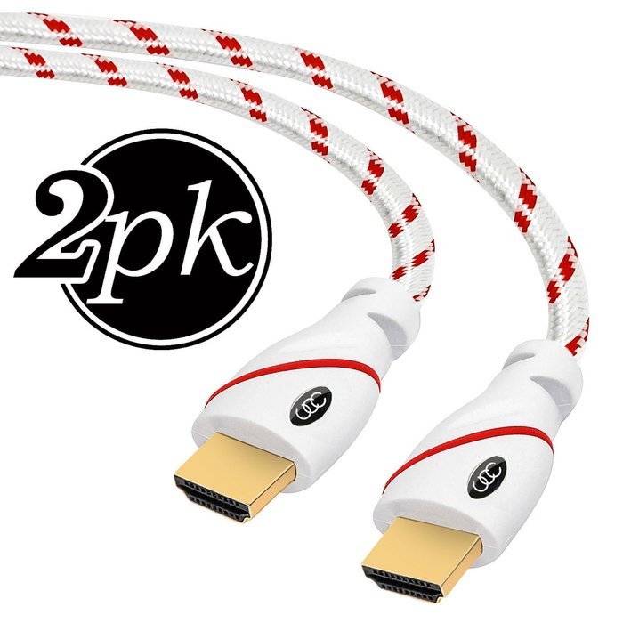 HDMI Cable 2.0 - 3 Feet 4K Ultra-High Speed ( 2-PK, 0.9 Meter ) Supports Ethernet Audio Return ( ARC ) Ultra HD... N8