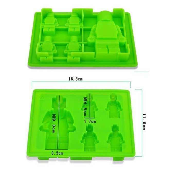GoFriend&reg; 6pcs Silicone Building Brick & Multi-size Minifigure Robot Ice Tube Tray Candy Mold Set, Chocolate Molds...