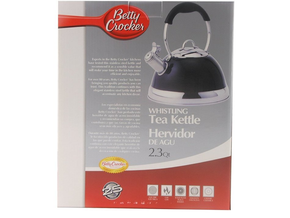 Whistling Tea Kettle Black and Silver Stainless Steel N2