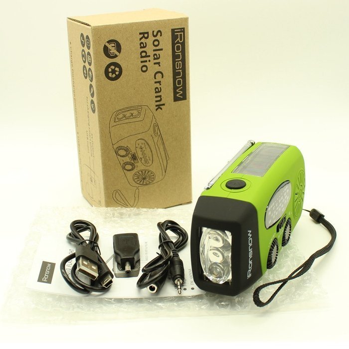 iRonsnow IS-088 Dynamo Emergency Solar Hand Crank Self Powered AM/FM/NOAA Weather Radio, LED Flashlight, Smart... N31
