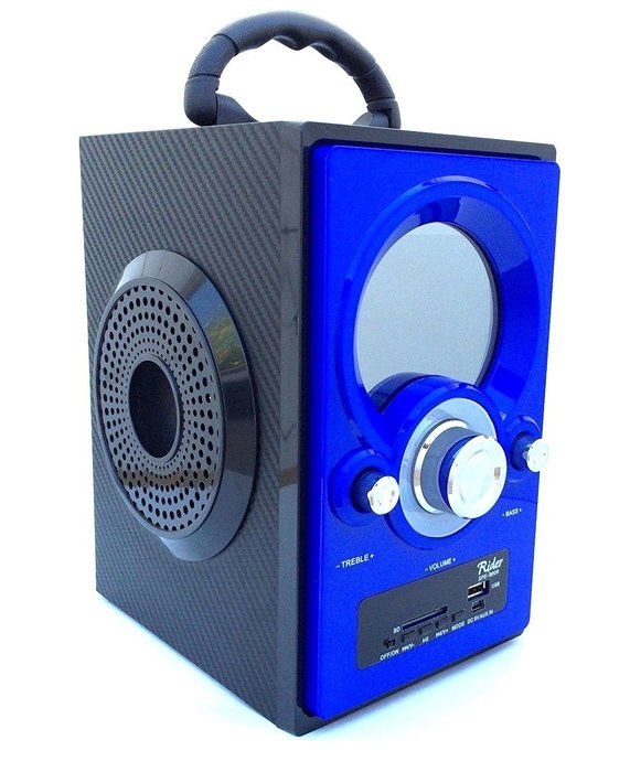 Rider Portable SD/USB Digital Speaker Multimedia Music Boombox Player-900R Blue N3