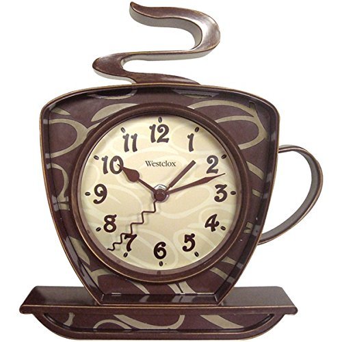 New WESTCLOX 32038 Coffee Time 3-Dimensional Wall Clock