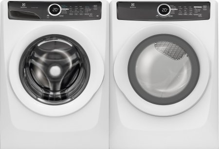 Electrolux White Front-Load Laundry Pair with EFLW417SIW 27" Washer and EFMG417SIW 27" Gas Dryer