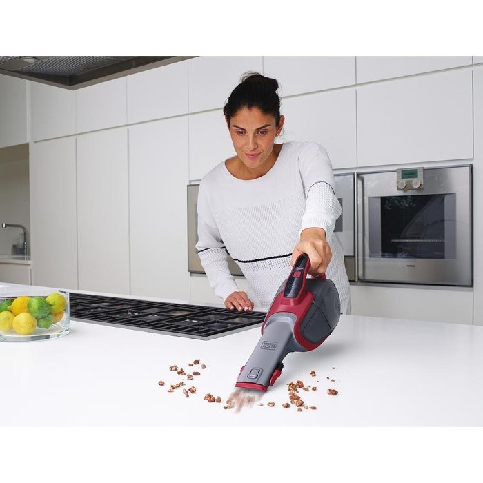 Black + Decker HHVJ320BMF26 SMARTECH Cordless Lithium Hand Vacuum, Chilli Red, 2 Ah N10