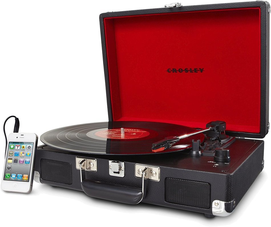 Crosley CR8005D-PI Cruiser Deluxe Portable 3-Speed Turntable with Bluetooth, Pink N21