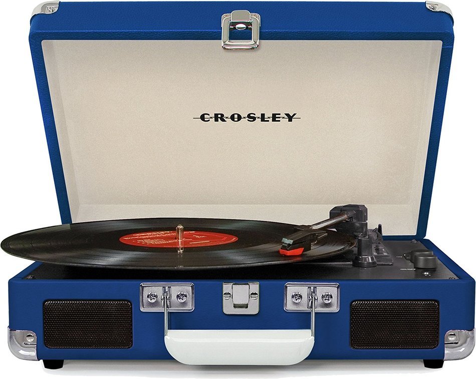 Crosley CR8005D-PI Cruiser Deluxe Portable 3-Speed Turntable with Bluetooth, Pink N22