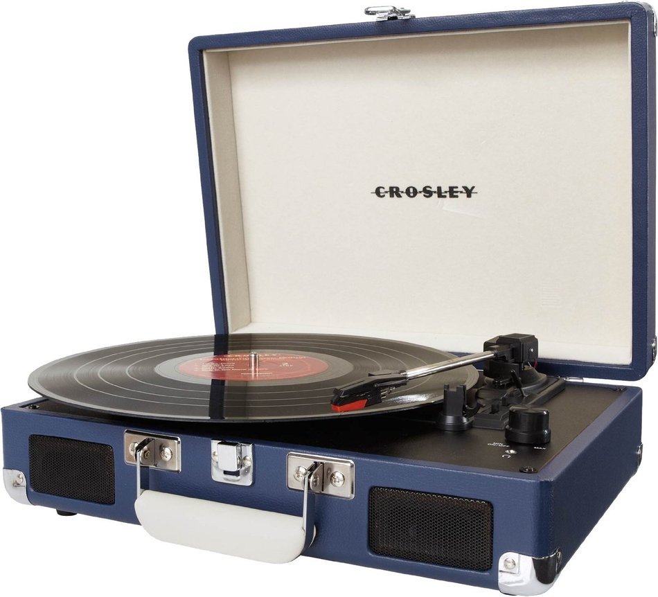 Crosley CR8005D-PI Cruiser Deluxe Portable 3-Speed Turntable with Bluetooth, Pink N23