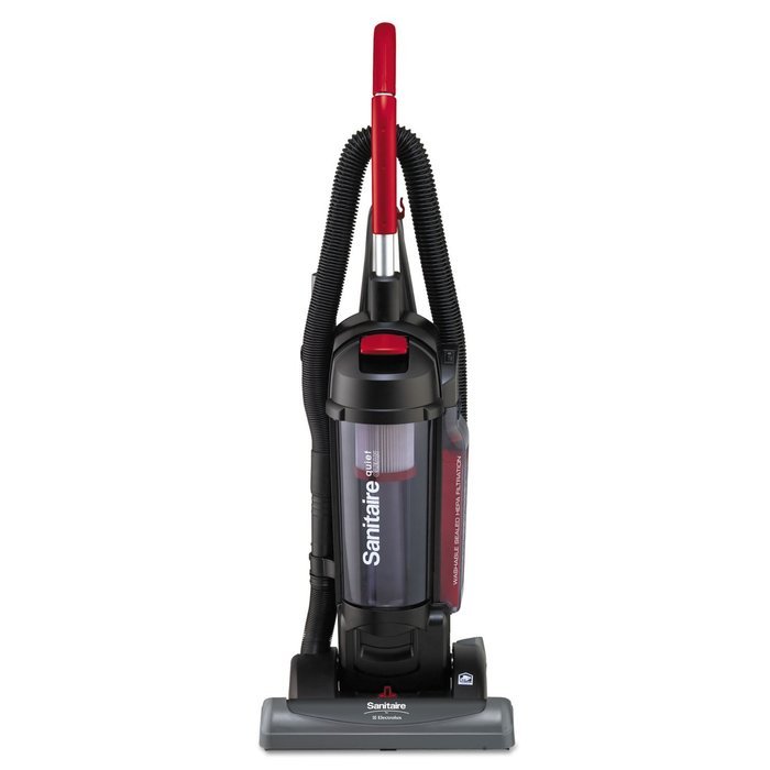 Sanitaire True HEPA Commercial Bagless/Cyclonic Upright Vacuum, Red N3