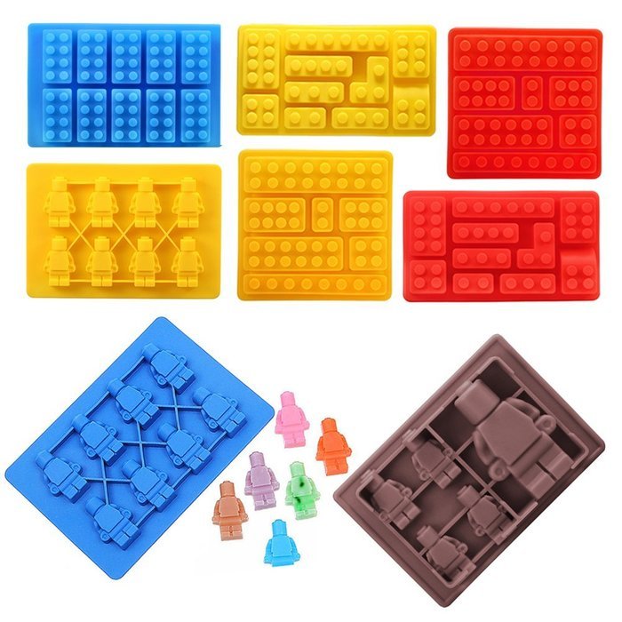 Gwogo Building Brick Silicone Ice Cube Tray Candy Chocolate Mold - 5 Pcs