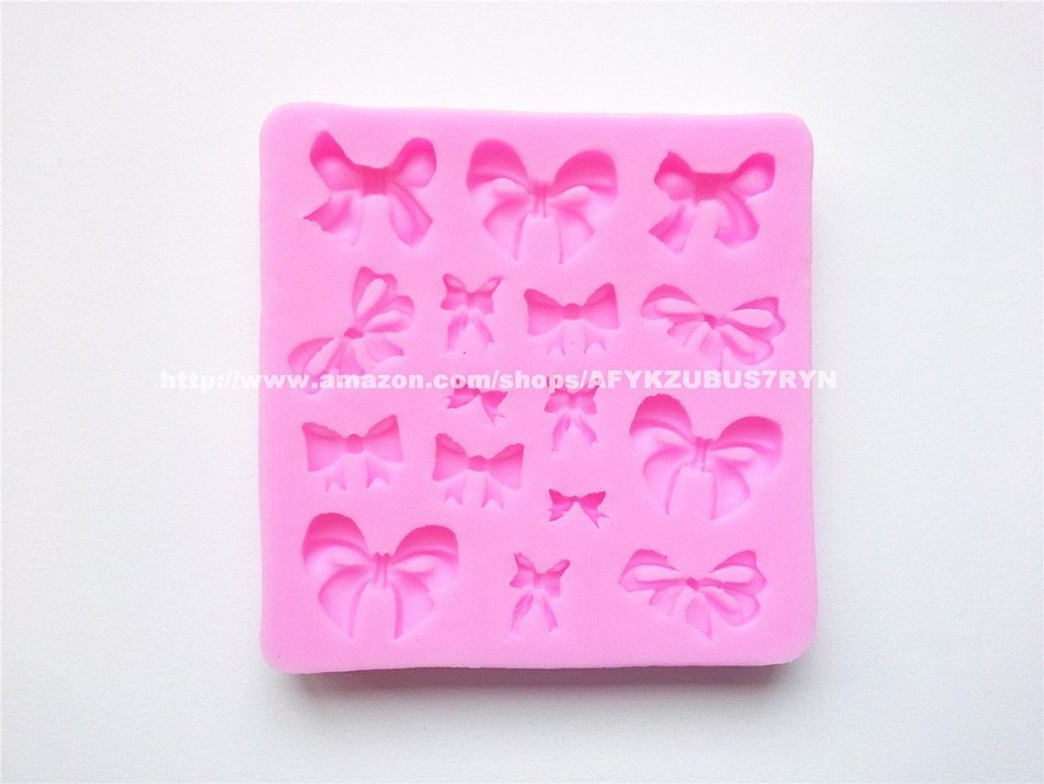 Bowknots Shaped Silicone Mould for Fondant Cake Sugar Paste Cake Decoration 3d Cake Toppers Mold Soap Mold 7*7...