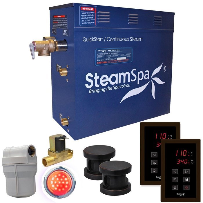 Steam Spa RYT1050BN-A Royal 10.5 KW Quick Start Acu-Steam Bath Generator Package with Built-In Auto Drain, Brushed... N3