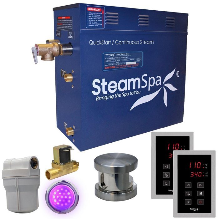 Steam Spa RYT1050BN-A Royal 10.5 KW Quick Start Acu-Steam Bath Generator Package with Built-In Auto Drain, Brushed... N4