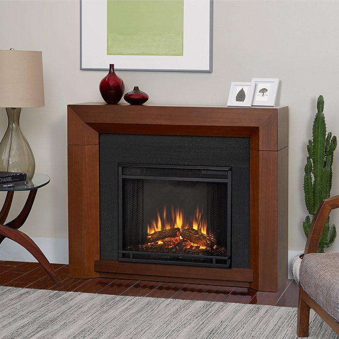 Real Flame 3001E-GRY Electric Hughes Fireplace, Medium, Gray N2