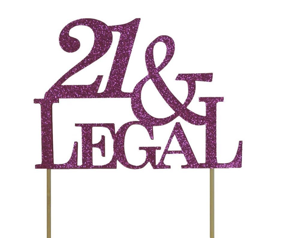 All About Details Pink 21-&-legal Cake Topper