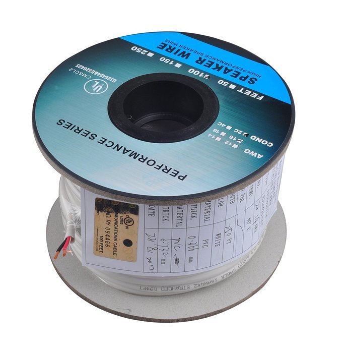 C&E 250 Feet 14AWG CL2 Rated 2-Conductor Loud Speaker Cable (For In-Wall Installation) N16