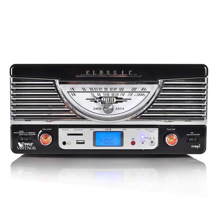 Pyle PTR8UBTBK Bluetooth Turntable System, Retro Vintage Classic Style Vinyl Record Player with Vinyl-to-MP3 Recording... N2