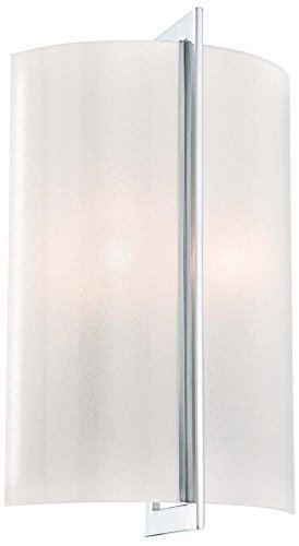 Minka Lavery 6390-77 2 Light Wall Sconce in Chrome Finish w/ White Iris Glass by Minka Lavery